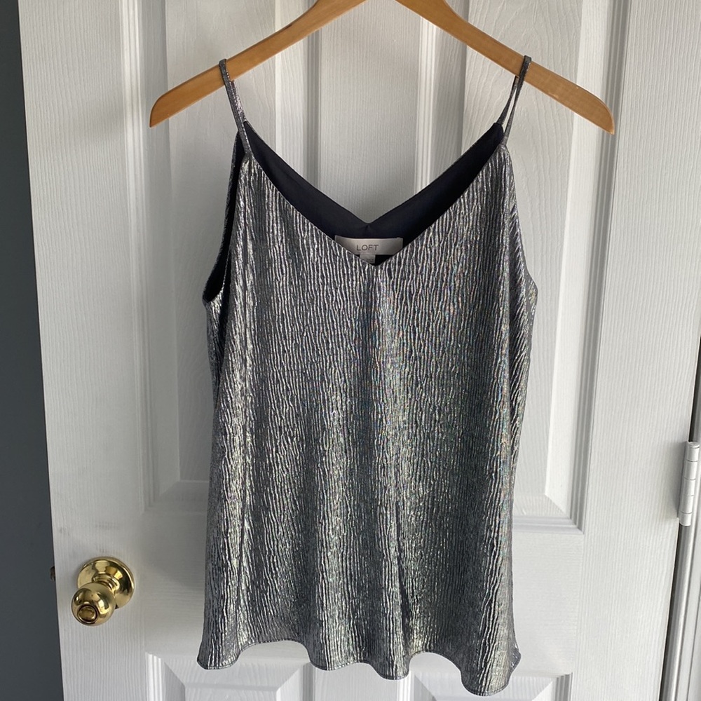 LOFT Silver Shimmery Tank